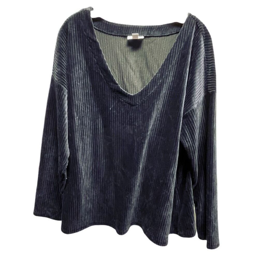 J.Jill size XL ribbed velour V neck top